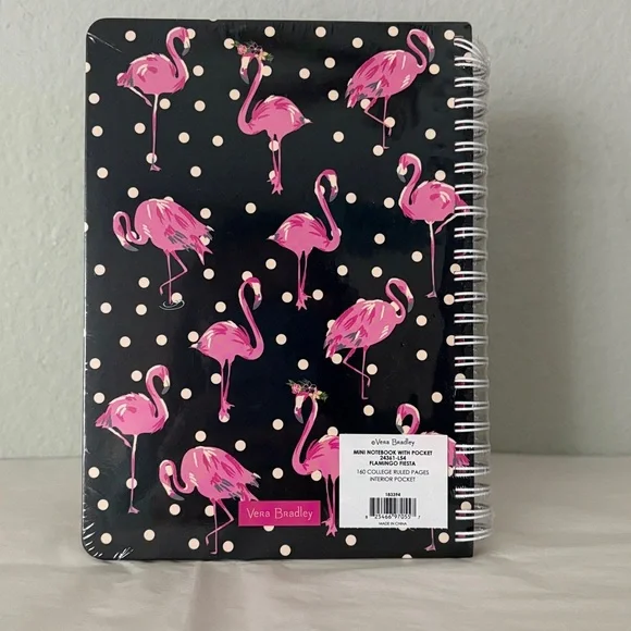 🦩Vera Bradley Pink Flamingo Spiral Notebook with pocket 🦩 NWT 🦩